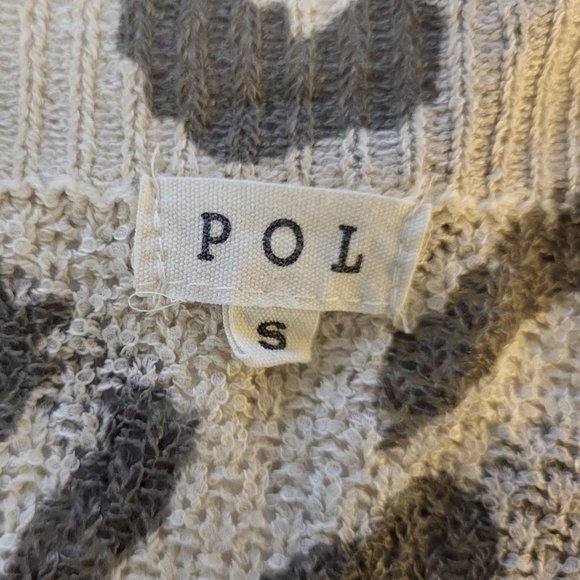 POL V-Neck Slouchy Sweater Olive/Cream - Picture 3 of 3